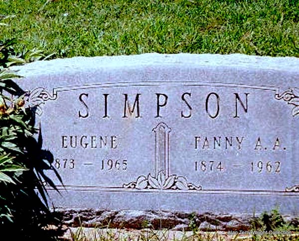 07a Eugene and Fannie (Wright) Simpson Headstone at Rocky Ford, CO